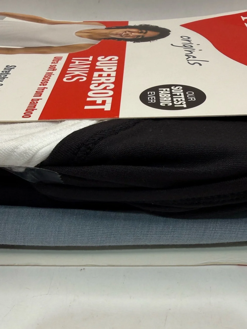 Hanes Originals Supersoft Tanks - Black, White, Gray- Men's 3 Pack